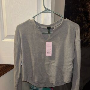 NWT | Wild Fable Gray Crop Top Long Sleeve | S